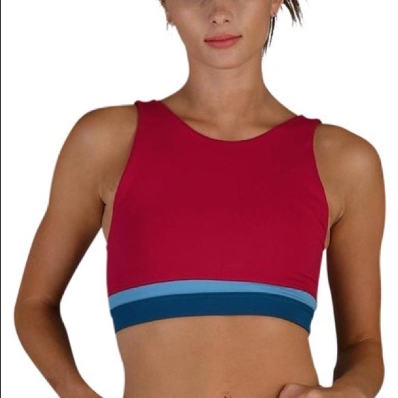 Glyder Other - Glyder Pink & Blue Sports Bra Turn It Up Bra S M